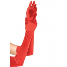 Довгі рукавички Leg Avenue Extra Long Satin Gloves red