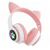 Бездротові Bluetooth навушники з вушками Cat Ear VZV-23M/7805 з LED підсвіткою Рожеві в інтернет супермаркеті PbayMarket!