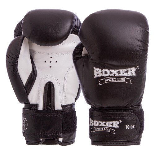 Рукавички боксерські BOXER 2023 12 Чорний-Білий