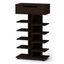 Тумба для взуття з полицями Компанит ТО 15 60х32х104,8 см Венге темний