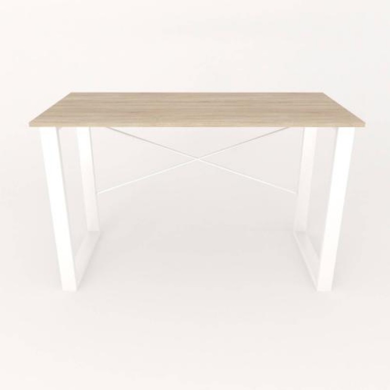 Письмовий стіл Ferrum-decor Драйв 750x1000x700 Білий метал ДСП Дуб Сонома 16 мм (DRA081)