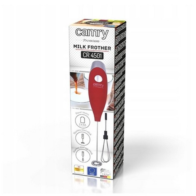 Збивач молока з вінчиком на підставці Camry CR 4501 Red