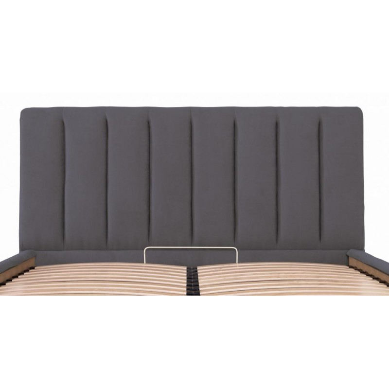 Ліжко Richman Санам VIP 120 х 200 см Місті Dark Grey З додатковою металевою цільнозварною рамою Темно-сіра