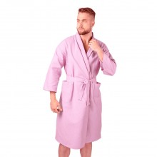 Вафельний халат Luxyart Кімоно розмір (50-52) L 100% бавовна Рожевий (LS-862)