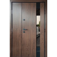 Двері вхідні Ваш Вид Корона Метал/МДФ склопакет Дуб бронзовий 1200х2050х80 Ліве/Праве