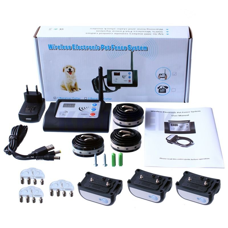 Бездротовий електронний паркан для собак + електронний нашийник для дресирування 3-х собак Petguider 883-3 (з 3-ма нашийниками)
