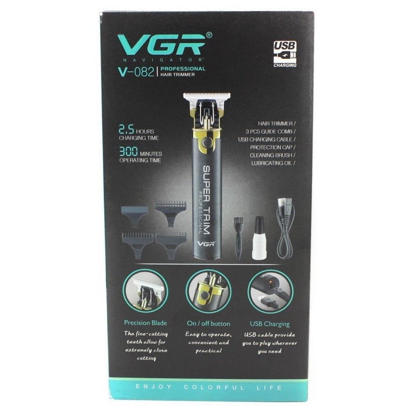 Бездротова машинка для стрижки волосся та бороди акумуляторна VGR V-082