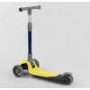 Самокат триколісний Best Scooter складане алюмінієве кермо, 3 колеса PU зі світлом Black/Yellow (102033)
