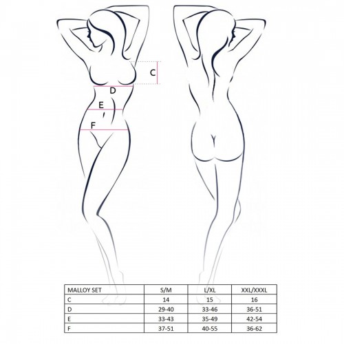 Еротичний костюм Passion MALLOY SET L/XL Чорний з білим (EL12801) в інтернет супермаркеті PbayMarket!