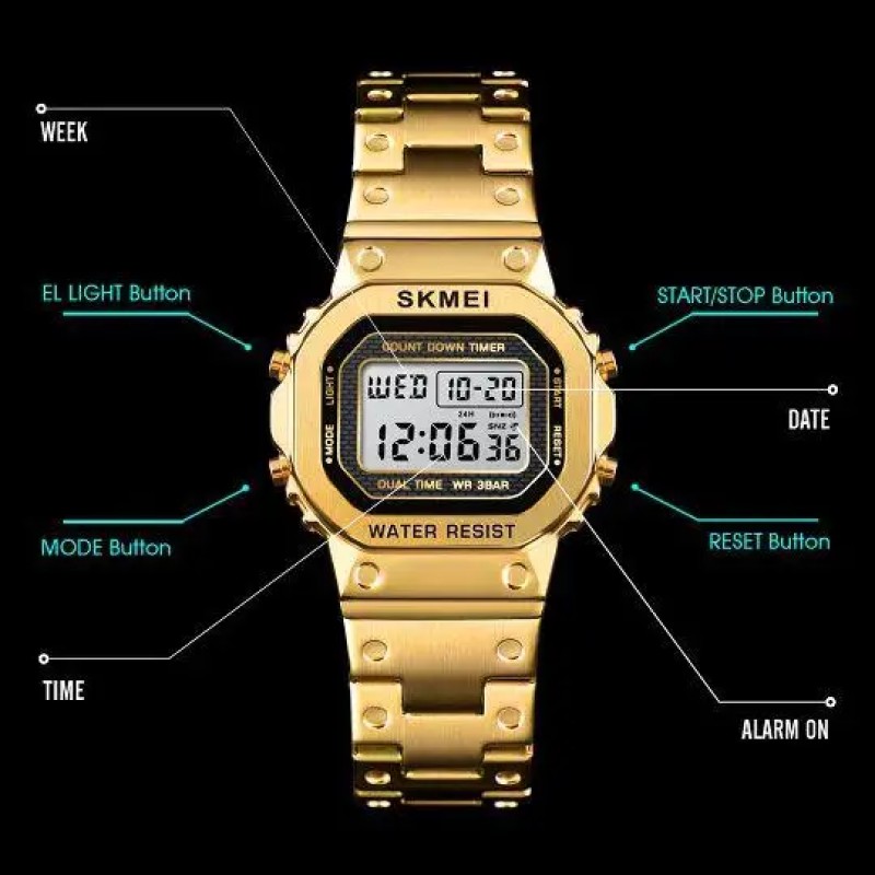 Жіночий спортивний годинник Skmei 1433 Singapore Золотистий