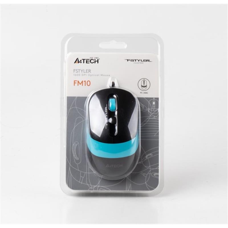 Миша A4Tech FM10 Black/Blue USB