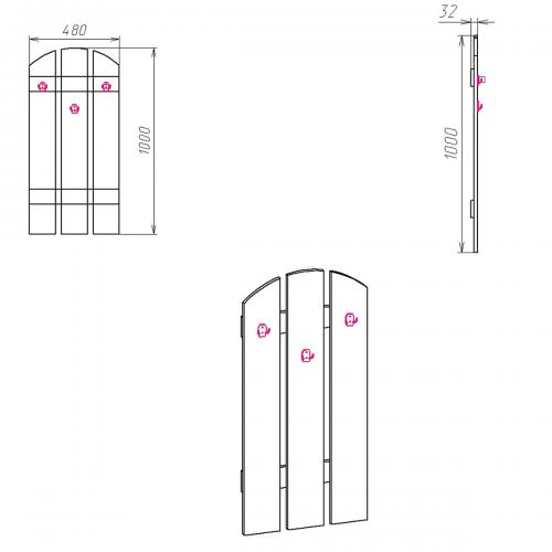 Настінна вішалка Компанит В 1 Яблуня Настінна вішалка Компанит В 1 Яблуня
