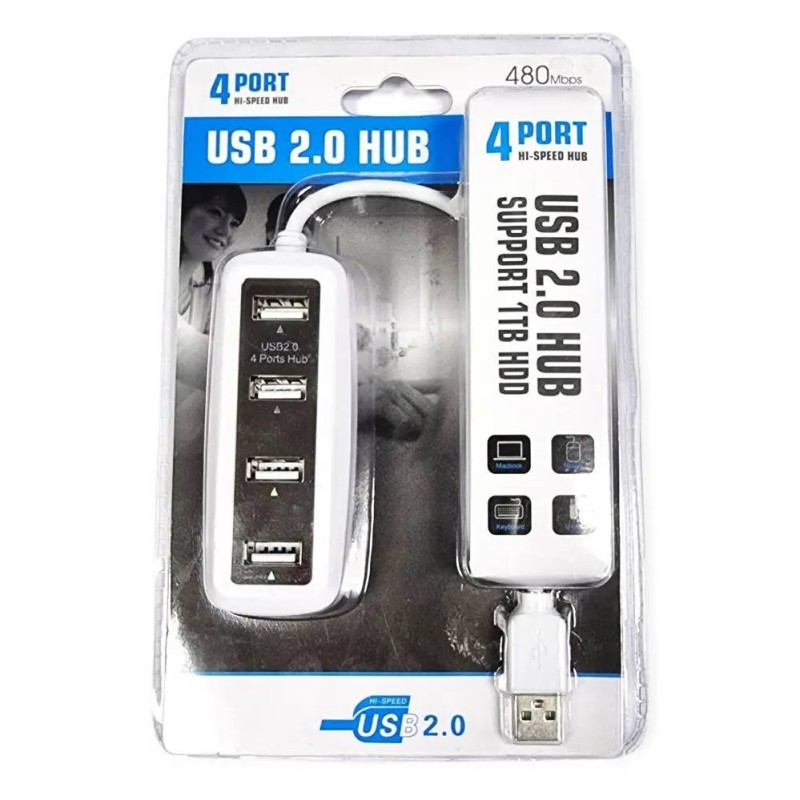 USB-хаб HSM-50171 на 4 порти USB 2.0 з вимикачами (HSM50171)