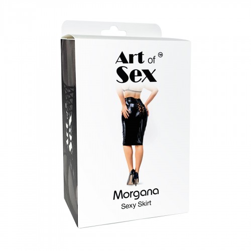 Сексуальна вінілова спідниця Art of Sex - Morgana з вирізом і шнурівкою, колір червоний, розмір L в інтернет супермаркеті PbayMarket!