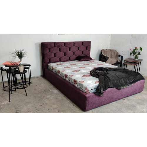 Ліжко двоспальне BNB Octavius Comfort 160 x 190 см Simple З підйомним механізмом та нішою для білизни Фіолетовий