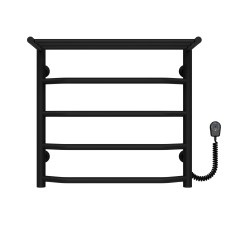 Рушникосушарка електрична Трапеція з полицею П5 500х500 Deffi Чорний EF16 (C.TP.50.50.5.E.B.R.5)
