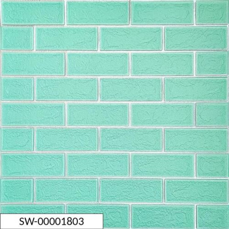 Самоклеюча стінова панель Sticker Wall  3D NEW CULTURAL WALL 70*70cm*5mm GREEN+SILVER (D) SW-00001803