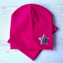 Дитяча шапка з хомутом КАНТА розмір 48-52 Малиновий (OC-309)