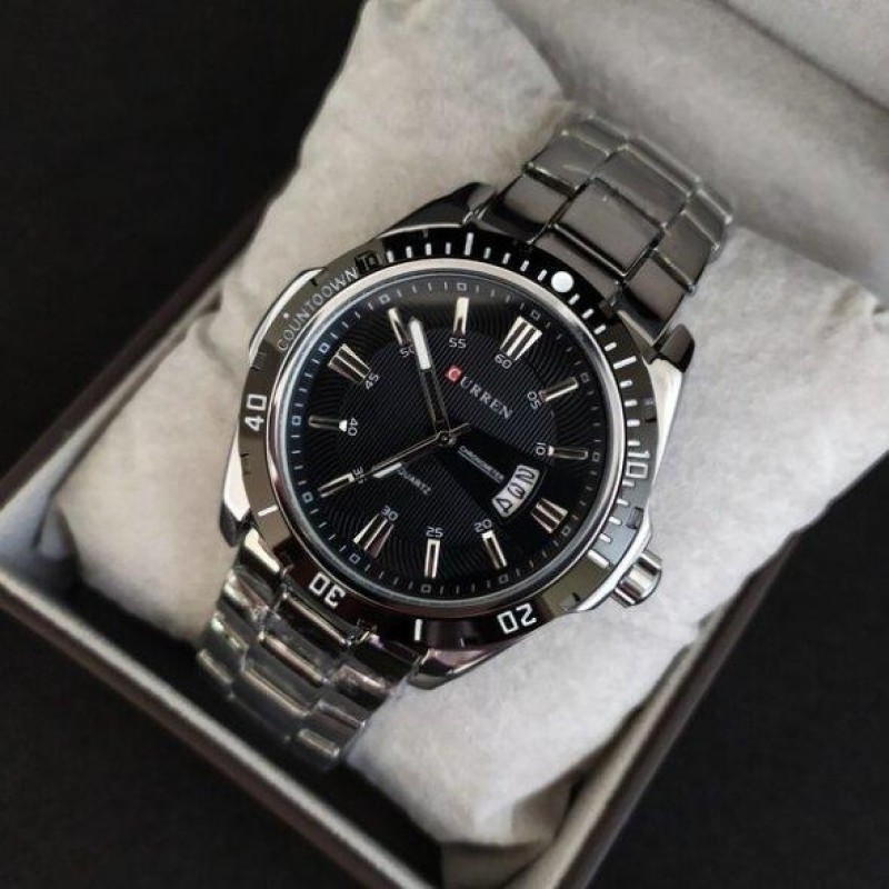 Чоловічий наручний годинник Curren Quartz Сріблястий