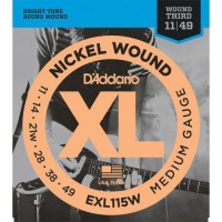 Струни для електрогітари D'Addario EXL115W Nickel Wound Medium/Blues-Jazz Rock Electric Wound 3rd 11/49 Струни для електрогітари D'Addario EXL115W Nickel Wound Medium/Blues-Jazz Rock Electric Wound 3rd 11/49