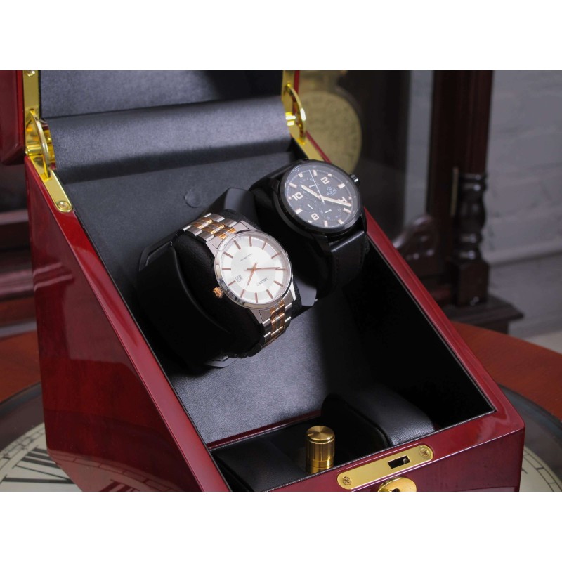 Шкатулка Salvadore для підзаводу 2 годинників 098/TP/2/DF 1x2 Бордовий