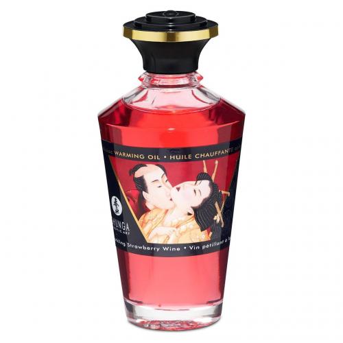 Розігріваюча олія Shunga APHRODISIAC WARMING OIL Sparkling Strawberry Wine 100 мл (SO2497) в інтернет супермаркеті PbayMarket!