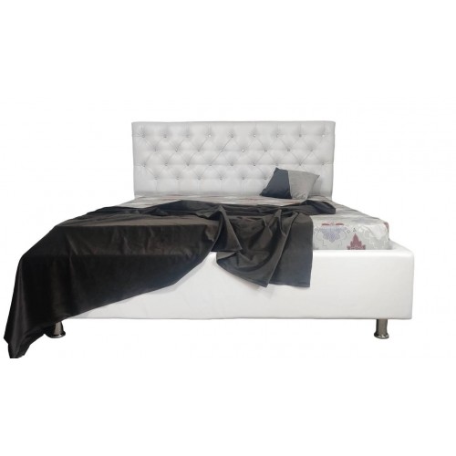 Ліжко двоспальне BNB Arizona Premium 180 х 200 см Стразы Екошкіра Білий в інтернет супермаркеті PbayMarket!