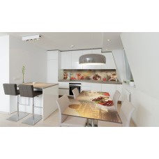 Наклейка вінілова на стіл Zatarga «Полуничний пудинг солодощі» 600х1200 мм Z180385st