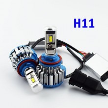 Комплект LED ламп TurboLed T1 H11 6000K 50W 12/24v CanBus з активним охолодженням