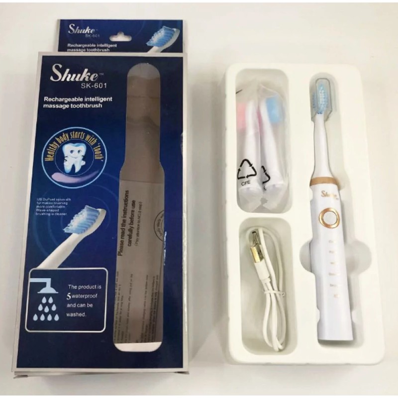 Ультразвукова щітка для зубів VigohA + 3 насадки Біла