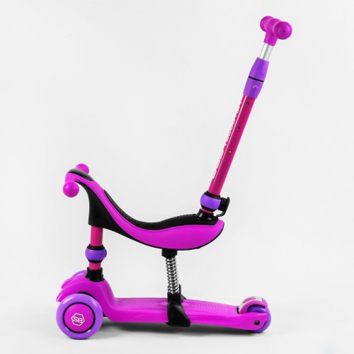 Самокат-велобіг триколісний Best Scooter колеса PU зі світлом 3 в 1 70 кг Violet (105656)