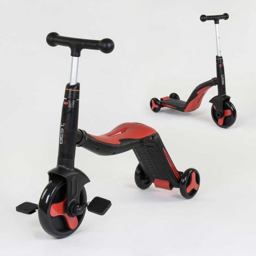 Самокат дитячий 3в1 Best Scooter з PU колесами (світло+музика) - Red (80454)