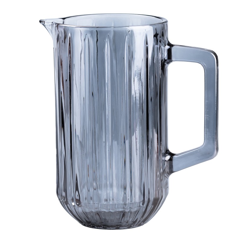 Глечик для напоїв TS Kitchen Lirmartur 1,2 л гранований з товстого скла сірий (HP528)