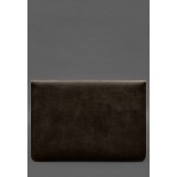 Чохол-конверт із клапаном шкіра+фетр для MacBook 15 Темно-коричневий Crazy Horse BlankNote