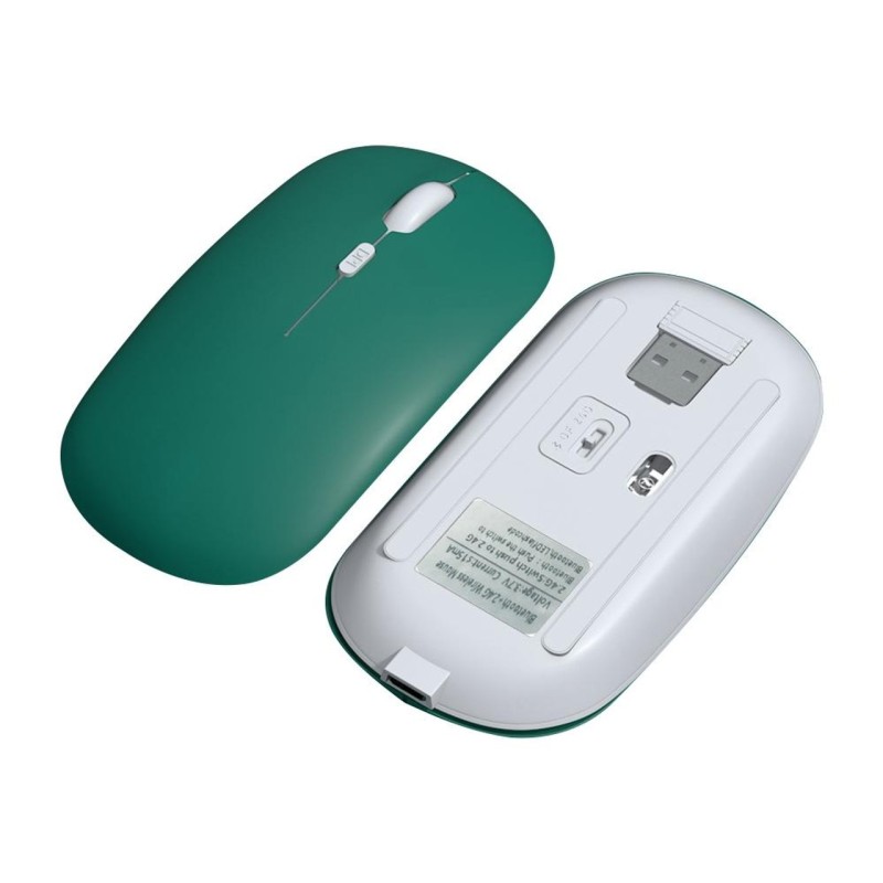 Мишка комп'ютерна перезаряджається Macaron Bluetooth Зелена