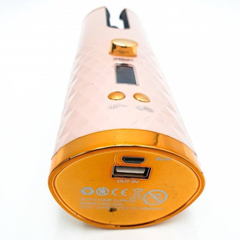 Бездротова автоматична плойка UKC Hair Curler, що обертається, з акумулятором 5200мАч Рожевий