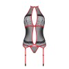 Корсет з пажами PassionSATARA CORSET L/XL red, стрінги, мереживо, застібки спереду та ззаду в інтернет супермаркеті PbayMarket!