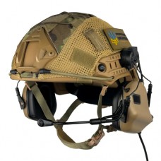 Комплект шолом FAST Team Wendy Helmet NIJ IIIA/навушники Earmor M32H MOD3/кавер XL Койот