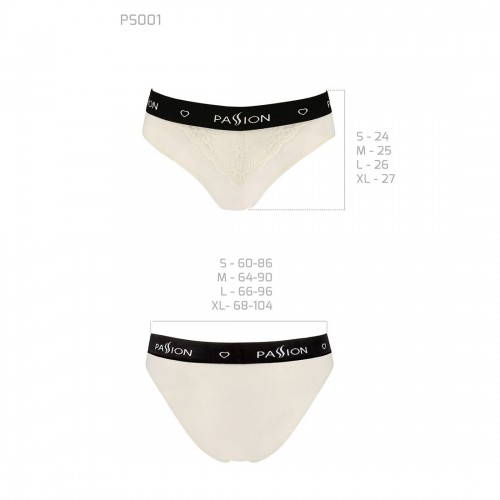 Трусики з широкою гумкою і мереживом Passion PS001 PANTIES ecru, size XL в інтернет супермаркеті PbayMarket!