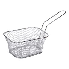 Кошик сервірувальний для фрі та снеків Zhongjing 14х10,5х6,5 см Сріблястий (HP-19-8)