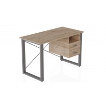Письмовий стіл із ящиками Ferrum-decor Оскар 750x1400x700 метал Сірий ДСП Дуб Сан-Маріно 16 мм (OSK0079)