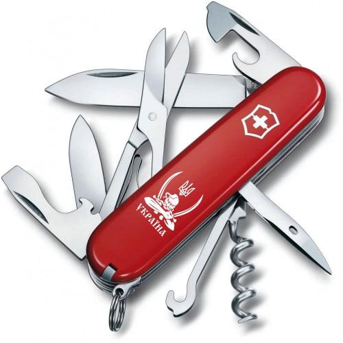 Складаний ніж Victorinox Climber Ukraine Козак із шаблями (1.3703_T1110u) Складаний ніж Victorinox Climber Ukraine Козак із шаблями (1.3703_T1110u)