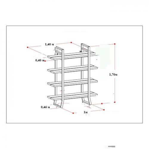 Стелаж GoodsMetall у стилі Лофт 1700х1400х450 СТЖ1124 Стелаж GoodsMetall у стилі Лофт 1700х1400х450 СТЖ1124