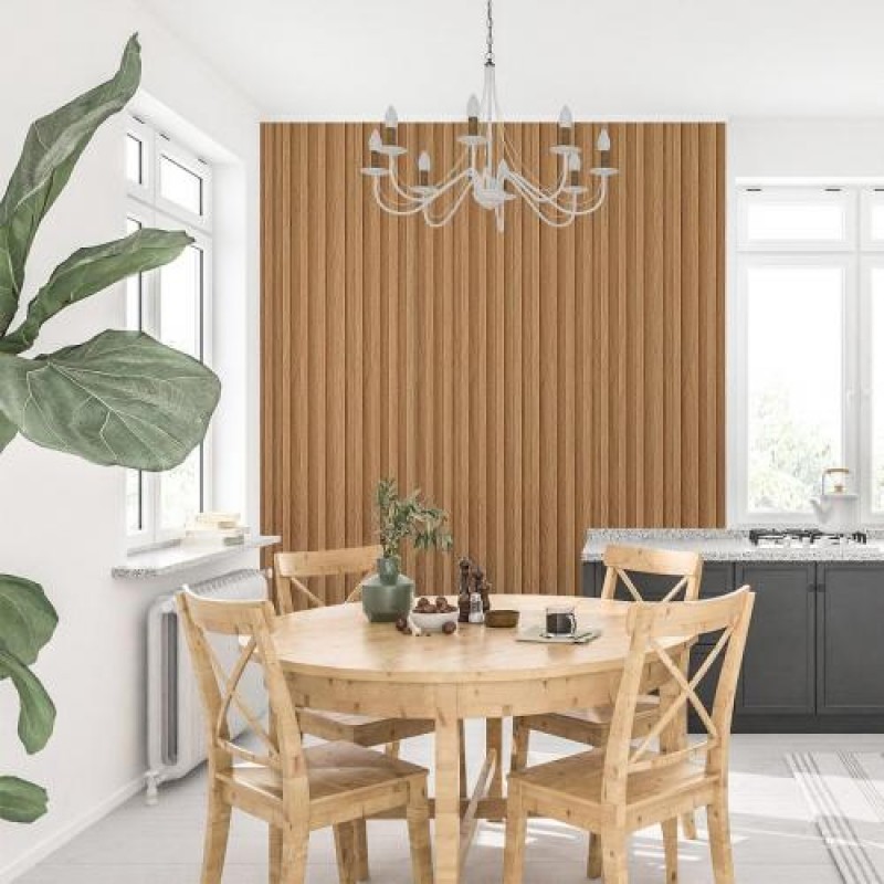 Декоративна стінова рейка Sticker Wall 160*23*3000мм (D) SW-00001526 Світло-коричнева