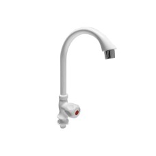 Змішувач пластиковий Solone LAP14-D611 для кухні, білий, моно кран