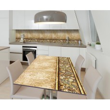 Наклейка 3Д вінілова на стіл Zatarga «Піщані гілки» 600х1200 мм для будинків, квартир, столів, кав'ярень.