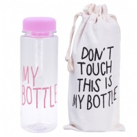 Пляшка для води My bottle 500 мл + чохол Рожева