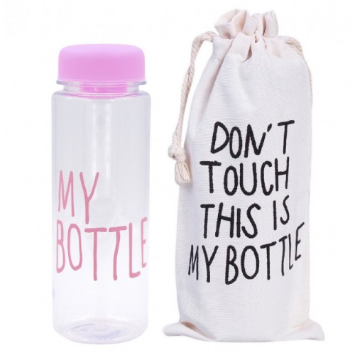 Пляшка для води My bottle 500 мл + чохол Рожева