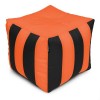 Пуф Кубик Смугастий Оксфорд 40х40 Студія Комфорту Помаранчевий + Чорний