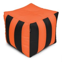 Пуф Кубик Смугастий Оксфорд 40х40 Студія Комфорту Помаранчевий + Чорний Пуф Кубик Смугастий Оксфорд 40х40 Студія Комфорту Помаранчевий + Чорний